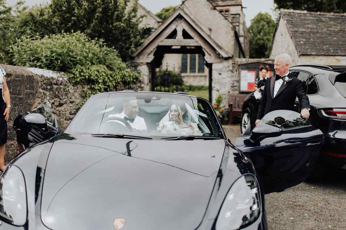 Wedding reception after church wedding - Tower Hill Barns